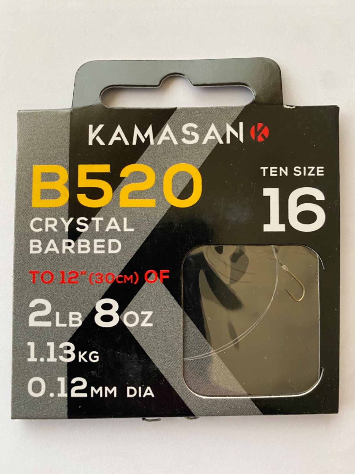 Kamasan B520 Barbed Hooks To Nylon Crystal Barb Course, Carp Fishing All Sizes
