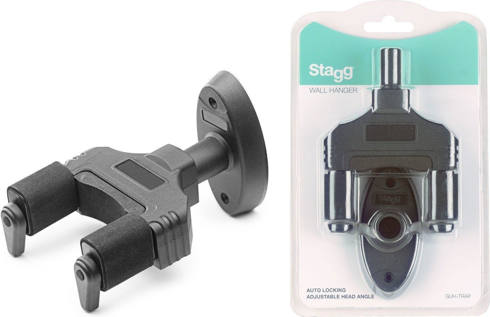 Professional Auto Locking Universal Guitar or Bass Wall Hanger - Stagg GUH-TRAP