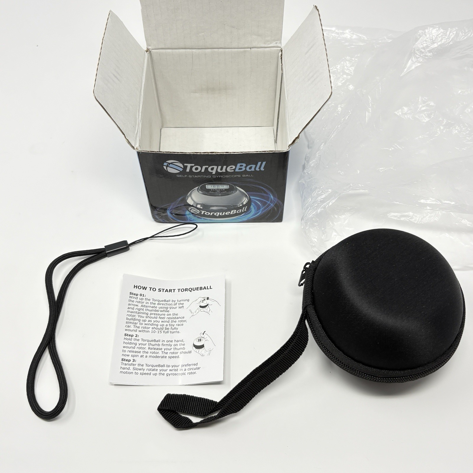 Torque Ball Self-Starting Gyroscope Hand Exerciser Pain Reliever Metal NEW OPEN
