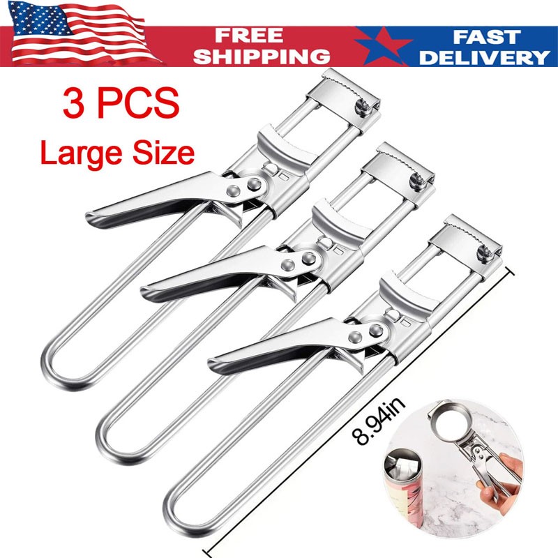 Adjustable Multifunctional Stainless Steel Can Opener Jar Lid Gripper Kitchen