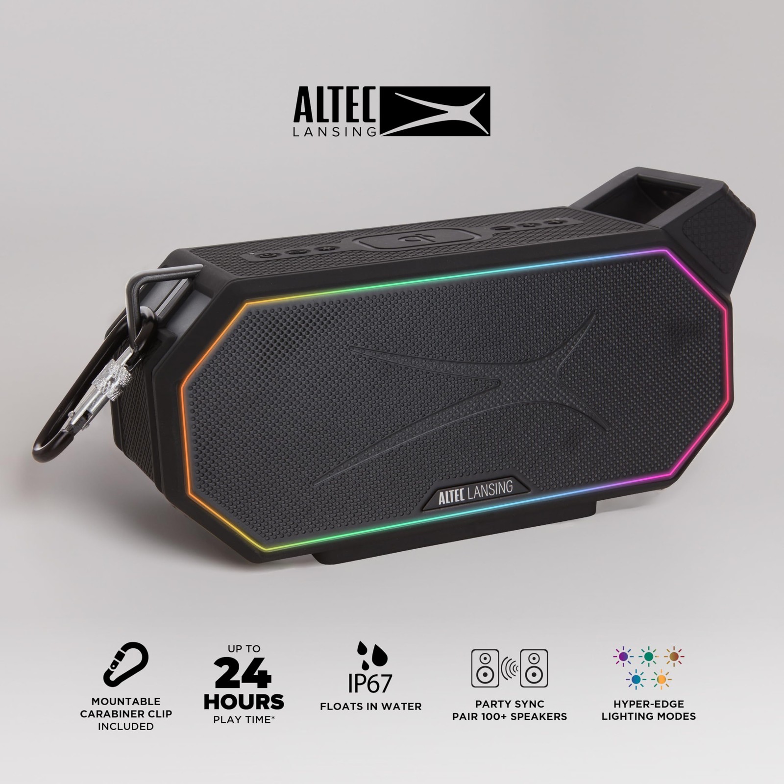 Altec Lansing Portable Bluetooth Speaker HYDRABOOM 2.0, 32W Output Black