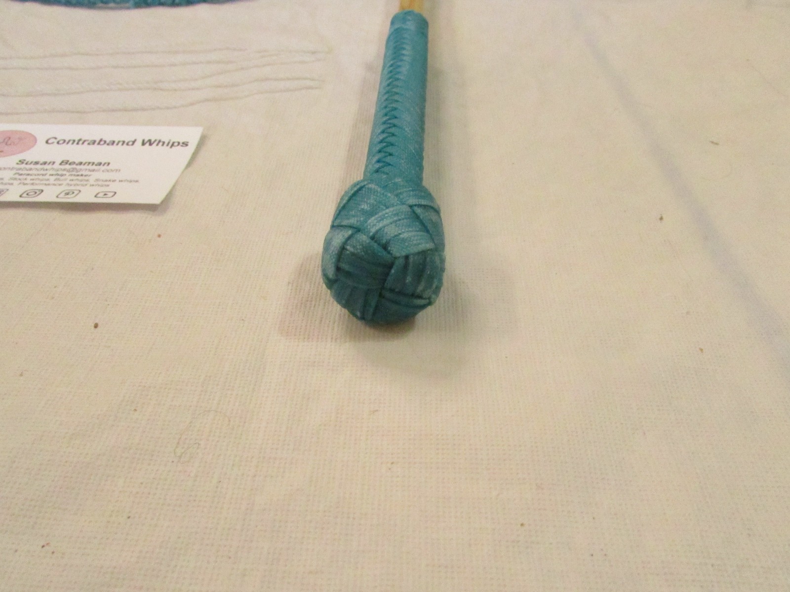 Contraband Whips 3 Foot 8 Plait Nylon Paracord Eco Stockwhip Cyan