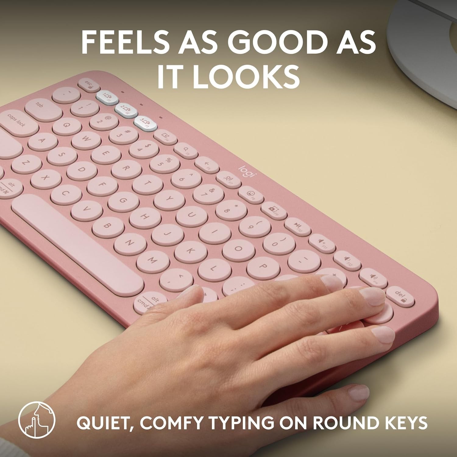 Logitech Pebble Keys 2 K380s Multi-Device Bluetooth Wireless Keyboard Tonal Rose