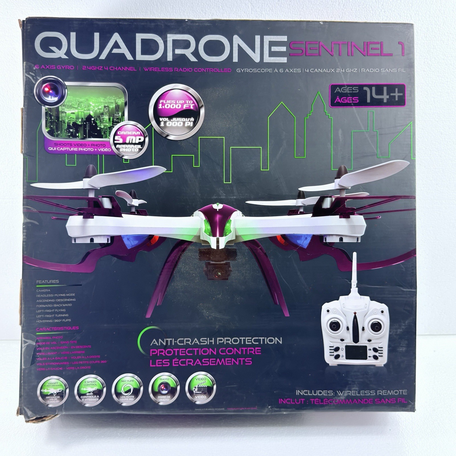 Quadrone Sentinel Drone Kit With 5 MP Camera & 6-Axis Gyroscope NEW OPEN BOX