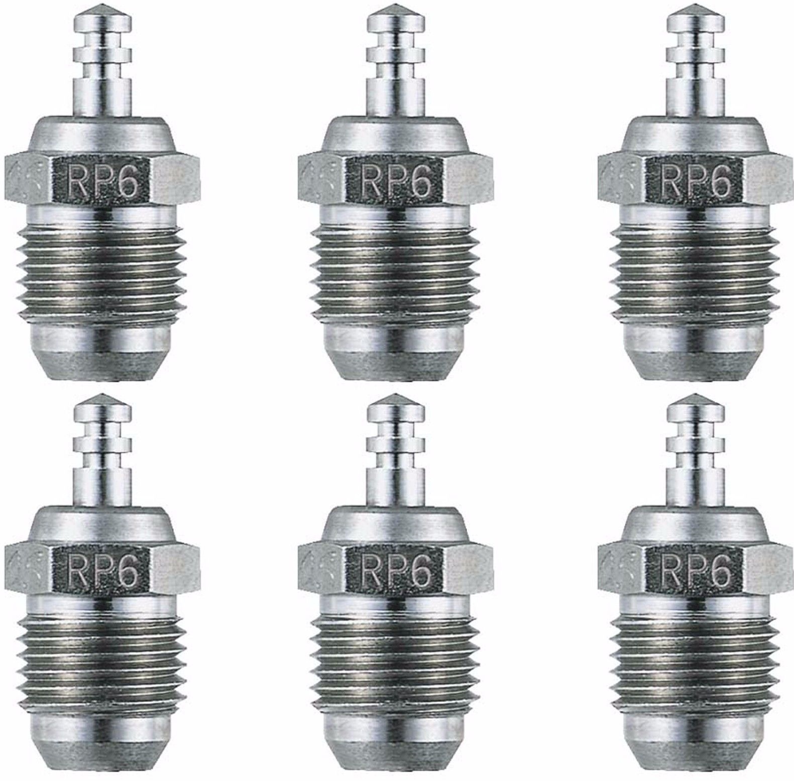New O.S. Single RP6 Turbo Medium On-Road Glow Plug (6 pcs) # 71642060 - OSMG2703