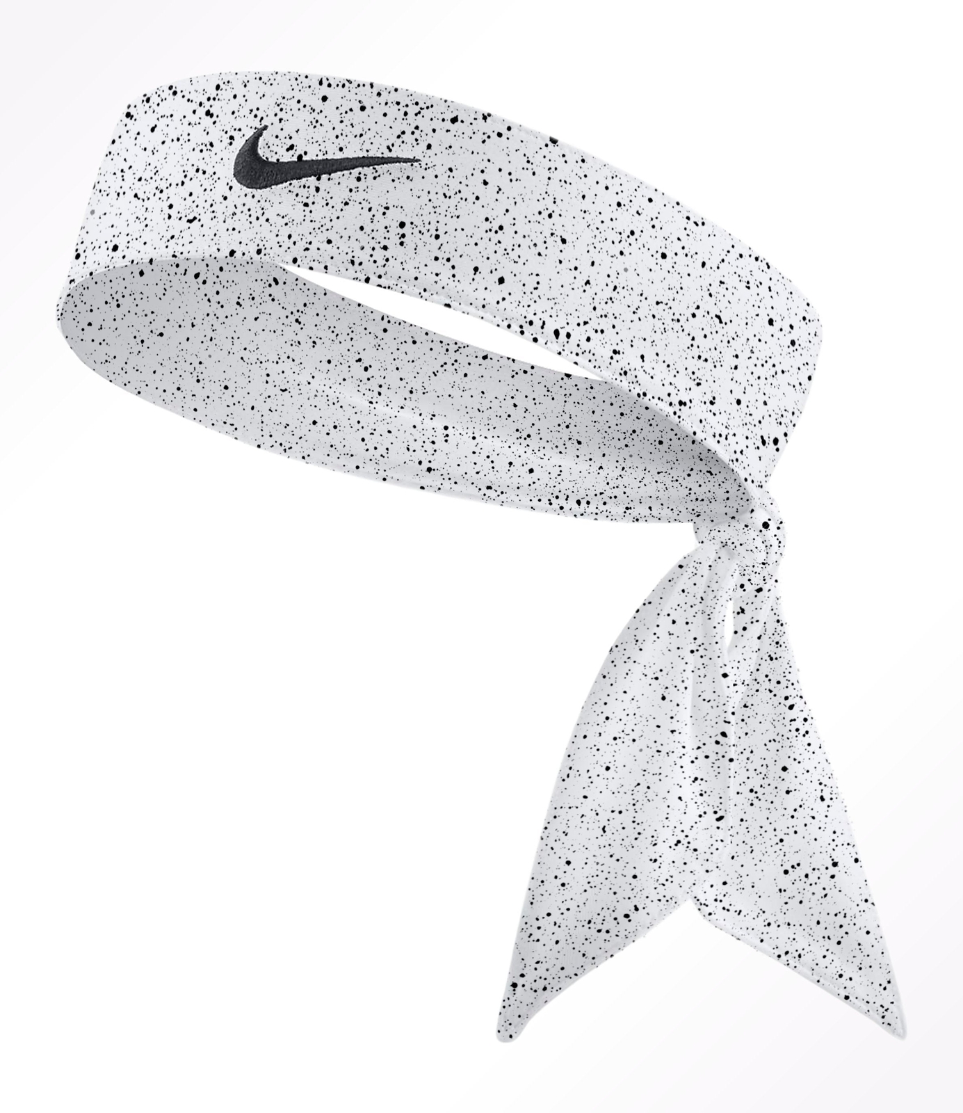Custom Black White Speckle Tie Headband Dri-Fit Head Tie Black White Sports