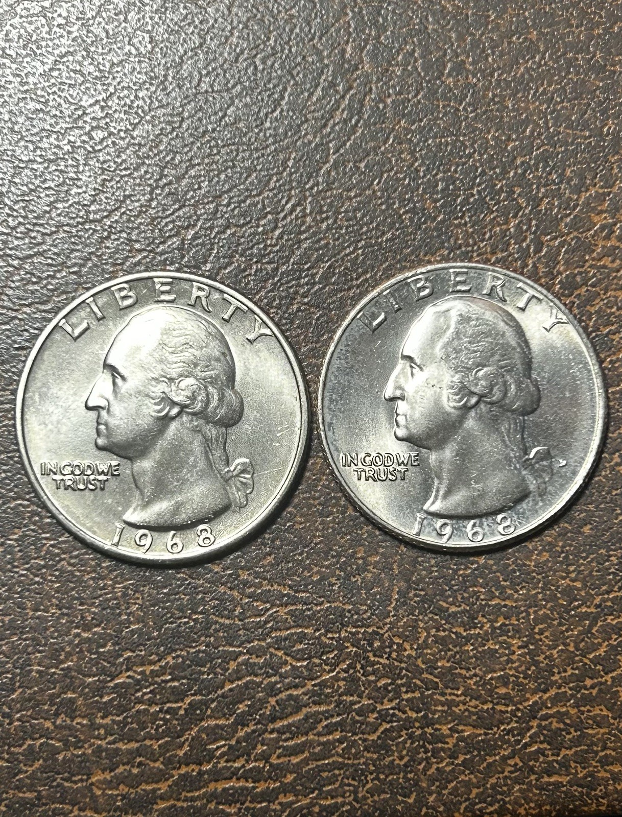 1968 P & D Washington Quarter Set Both High Grade Brilliant Uncirculated #A20