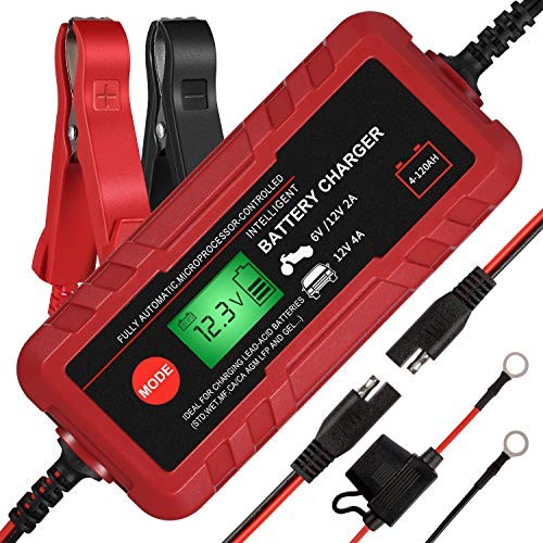 4A Smart Car Battery Charger, 6V 12V Automotive Charger Maintainer Fully