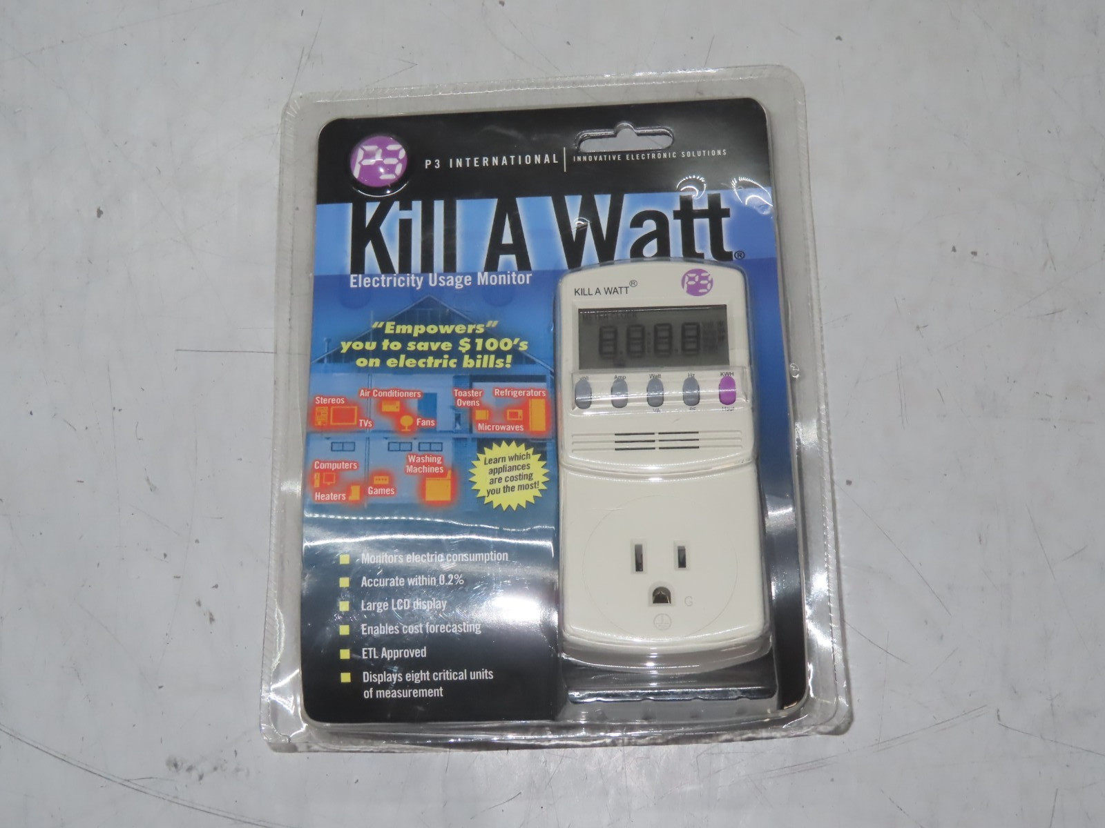 P3 International P4400.01 Kill A Watt Electricity Usage Monitor Sealed