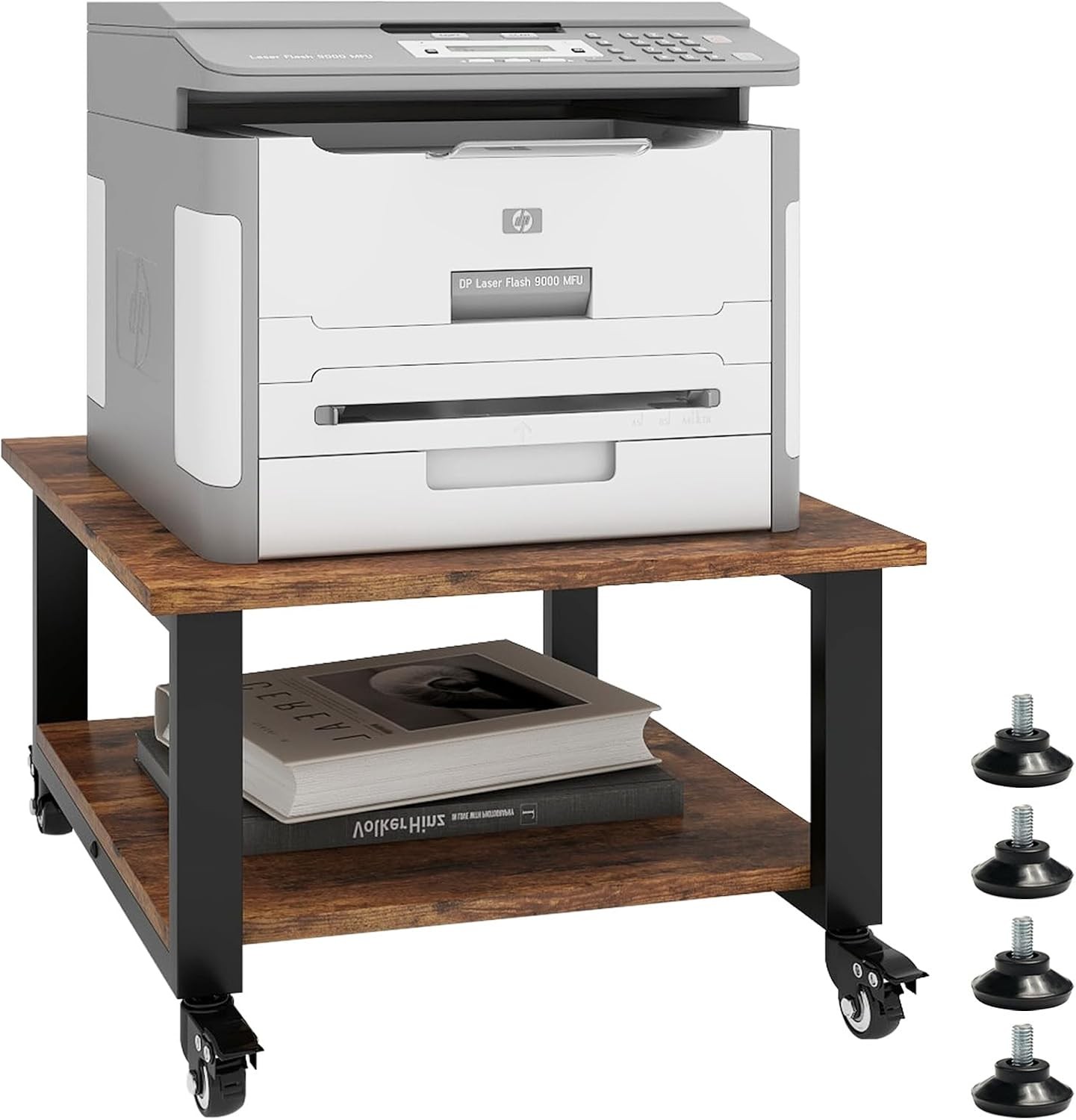 2 Tier Laser Printer Stand,19.7''x19.7''x12.6'' Large Printer Table Copier Stand