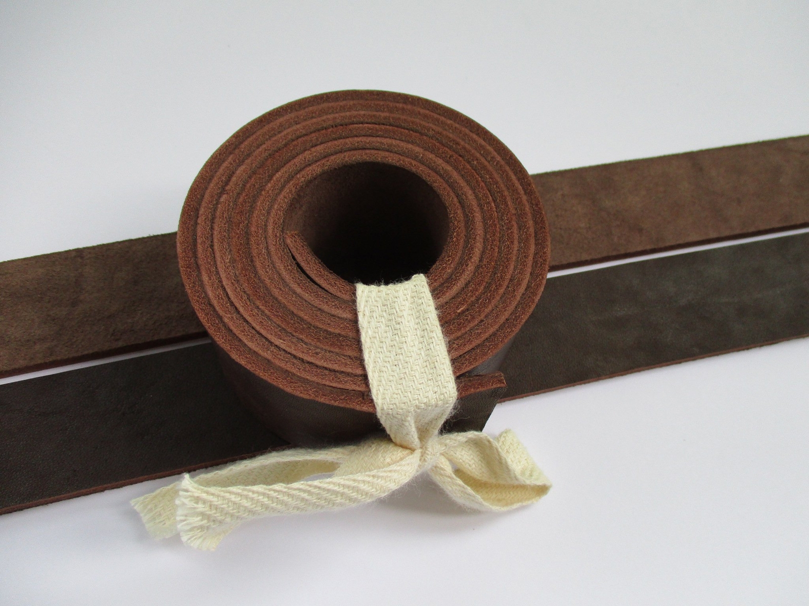 9 oz Genuine Leather Strap Strip Band Natural Belt Blank 51-55" Dark Brown 1 ...