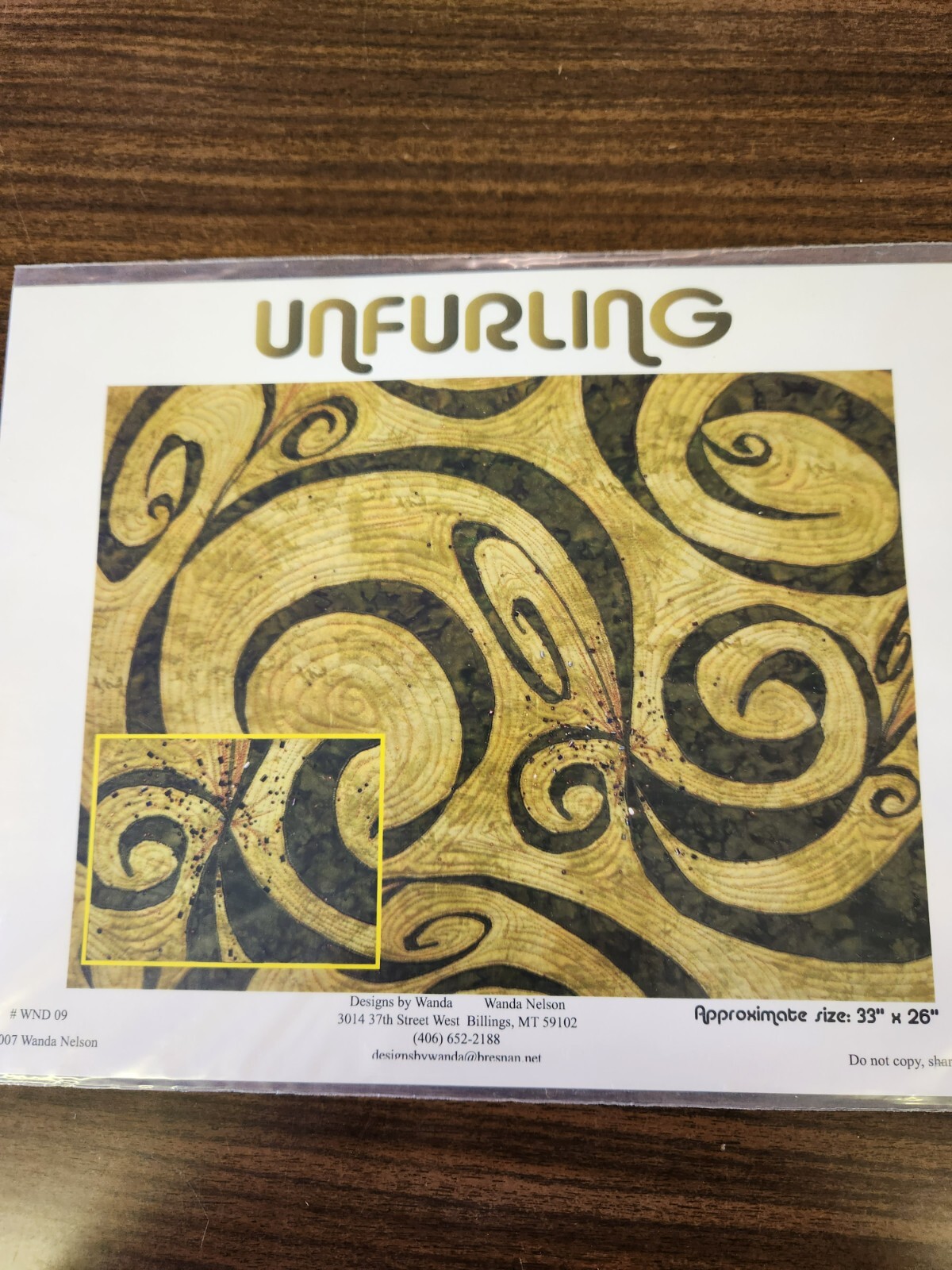 Unfurling Designs ( for Quilting )  by Wanda Nelson 33" x 26"