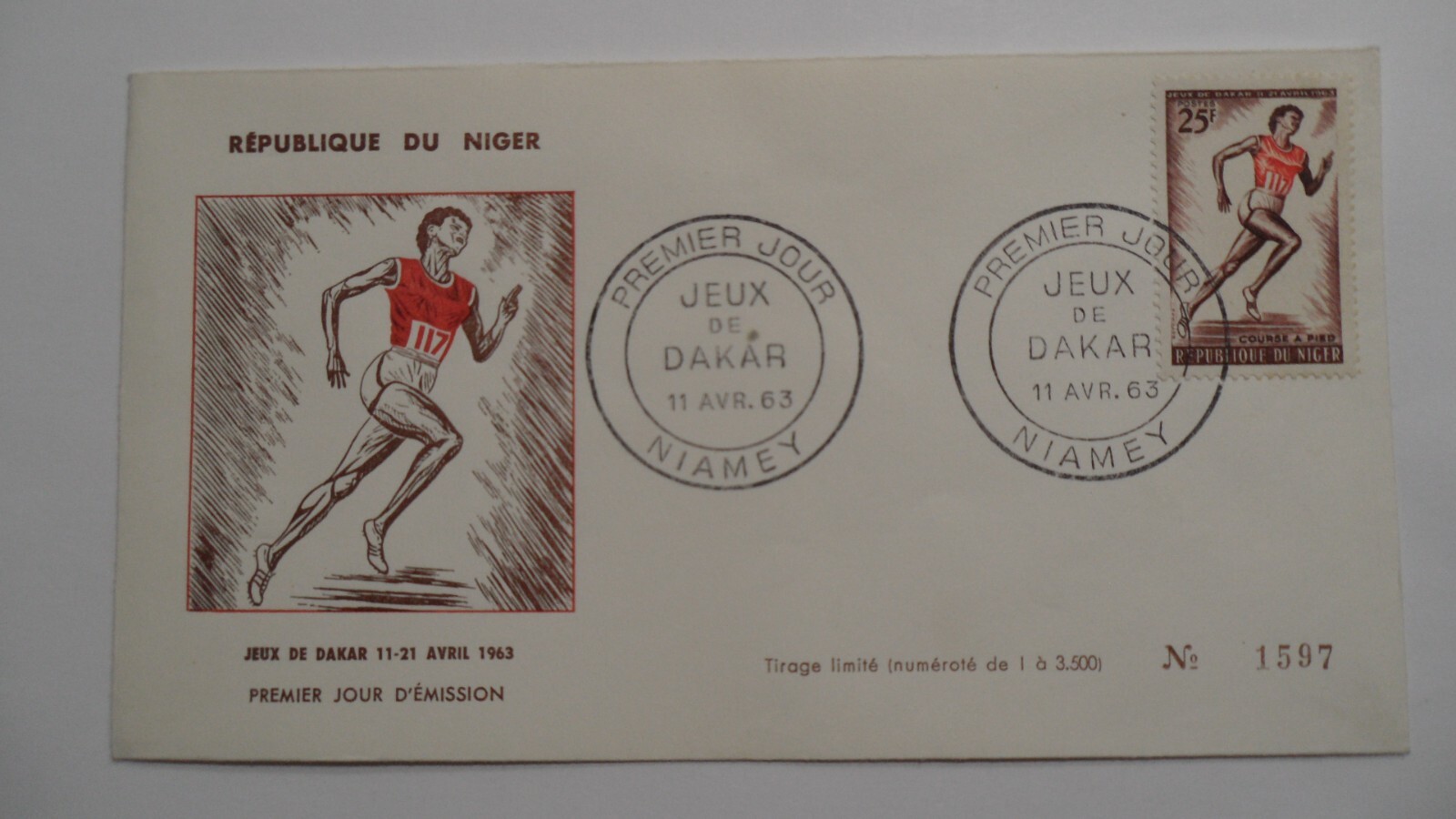 STAMPMART : NIGER NIAMEY 1963 JEUX DE DAKAR SPORTS FIRST DAY COVER