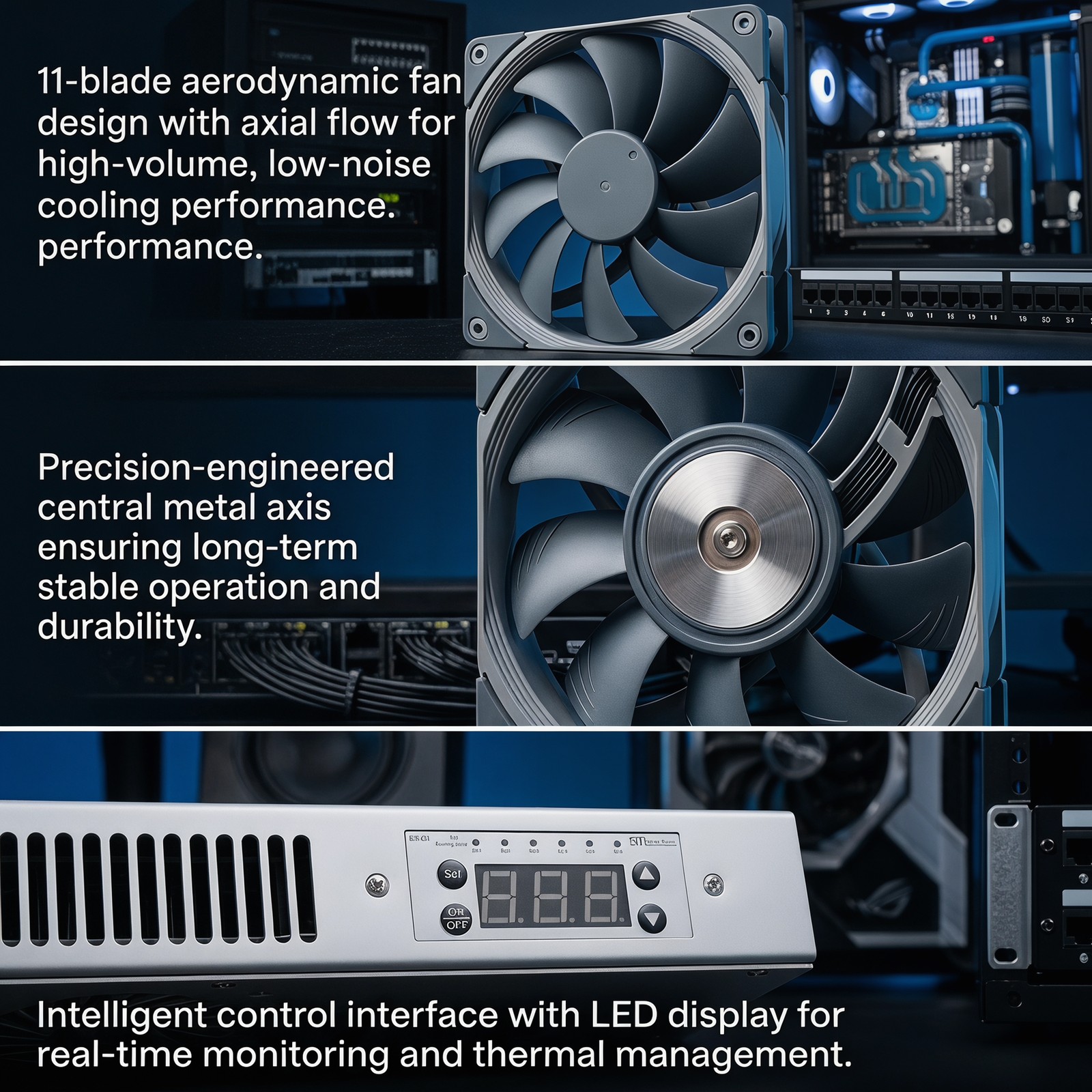 Rack Mount Cooling Fan Panel 1U, AV Equipment 19" Rack