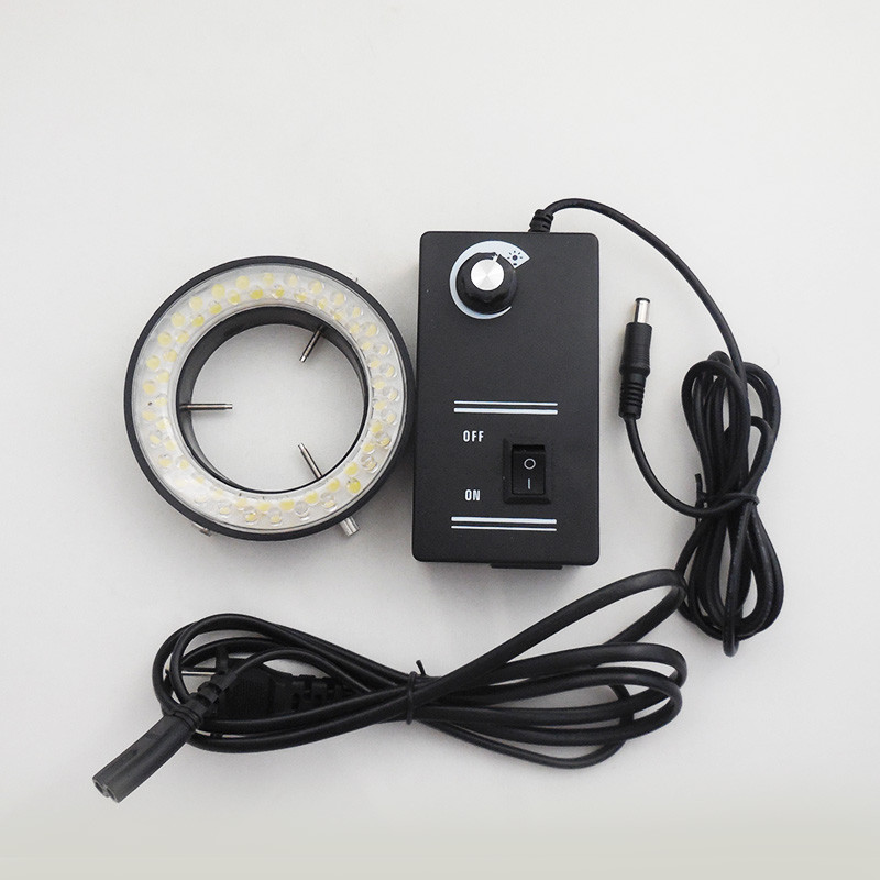 60mm Inner Diameter Microscope LED UV Light Source Ring Lamp w/ Dimmer Adapter