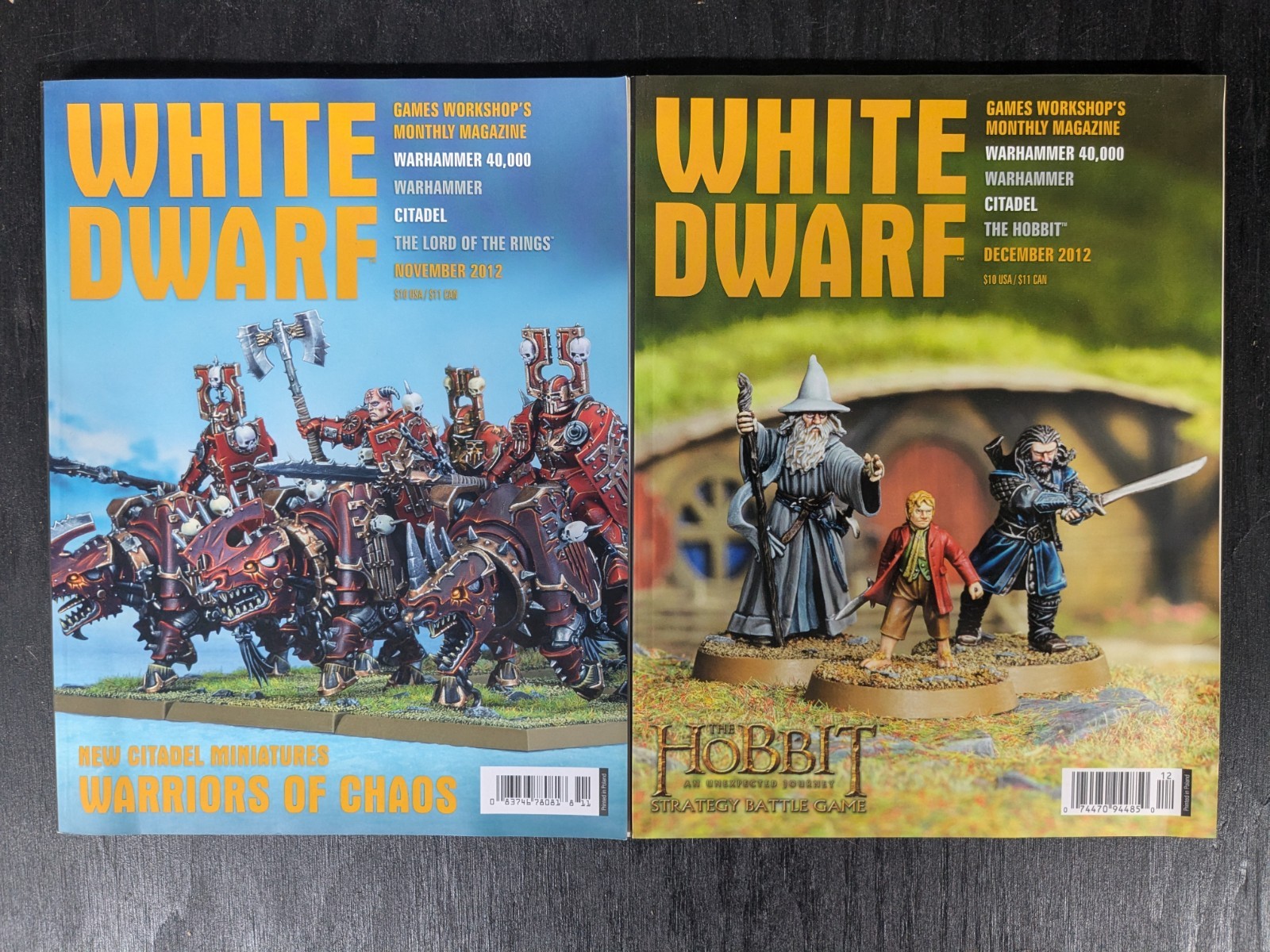 Games Workshop White Dwarf Magazine Lot - Year 2012 (November and December)