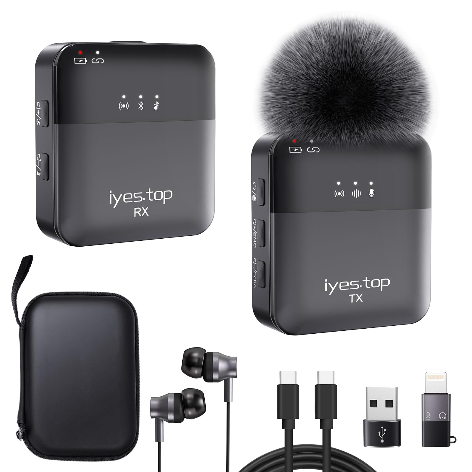 Wireless Lavalier Microphone with Real-Time/Audience Monitoring, Audio Duckin...