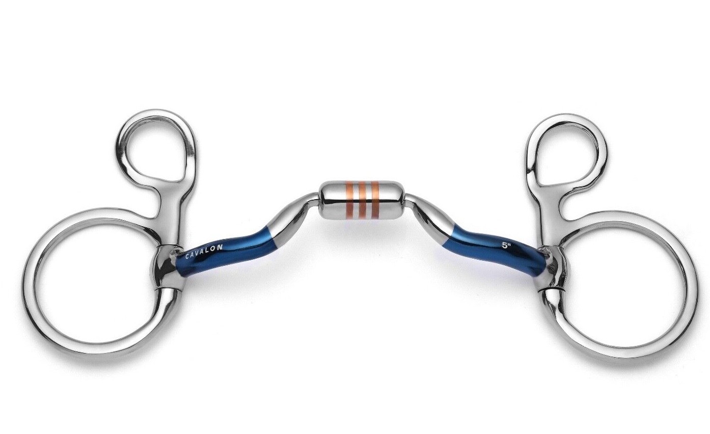 Baucher Snaffle Bit Hanging Cheek Low Port Capsule Sweet Iron (Cavalon)