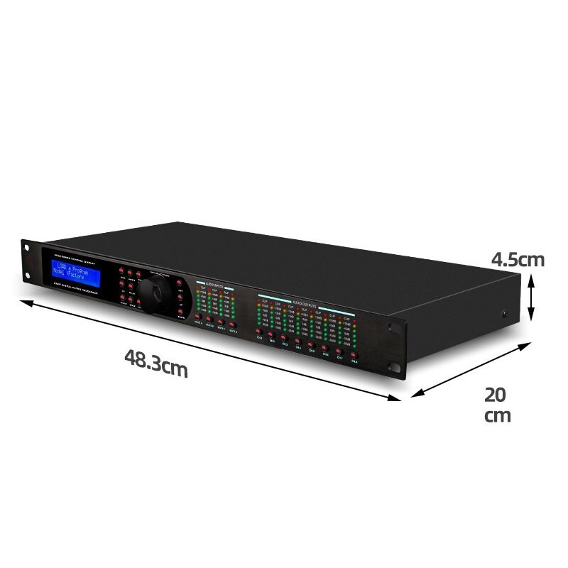 Professional 2-Ch Audio Effector 2-IN 6-OUT Stage Performance Audio Processor