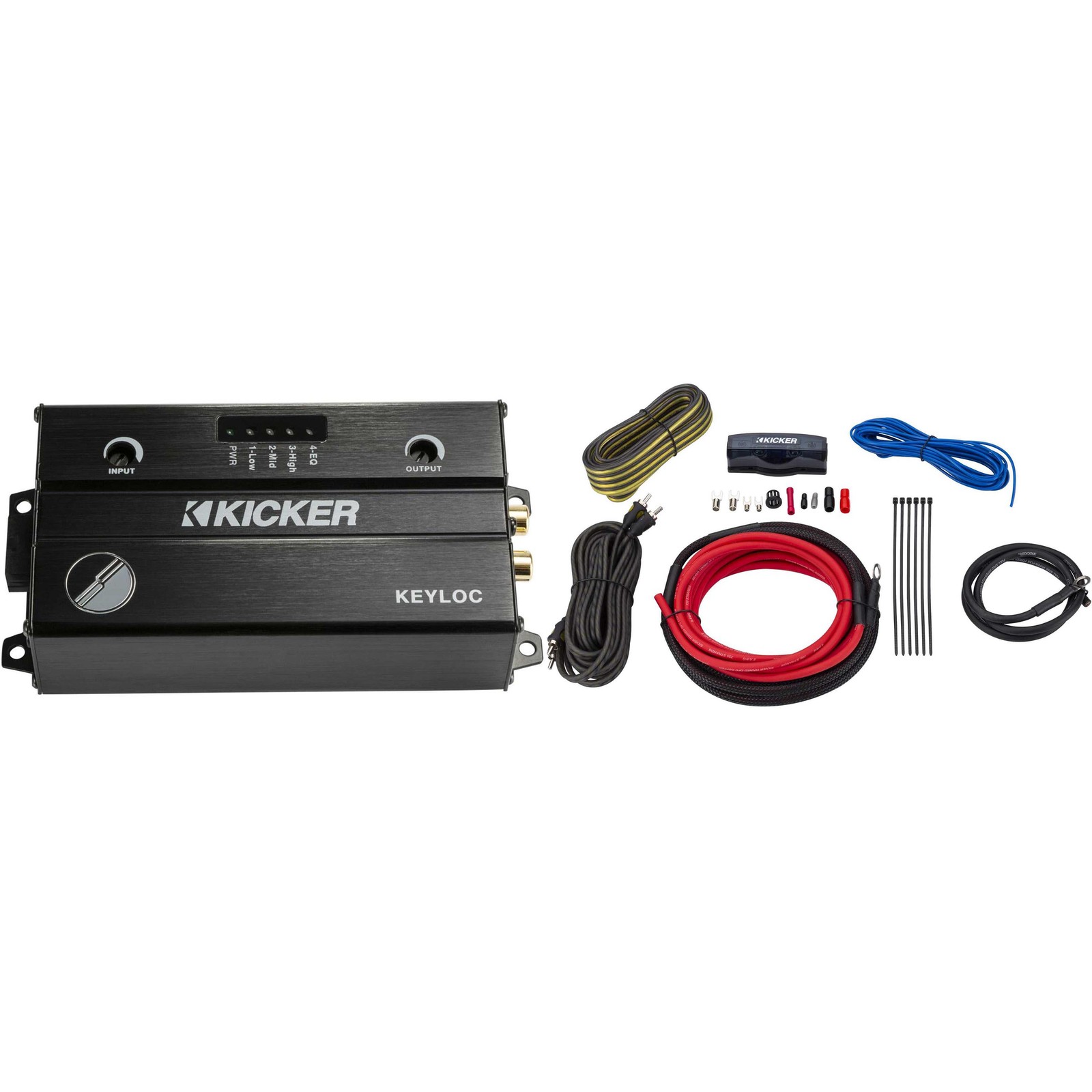 Kicker 47KEYLOC Key Series Smart Powered Line-Out Converter & 47VK8 8AWG 2-Ch...