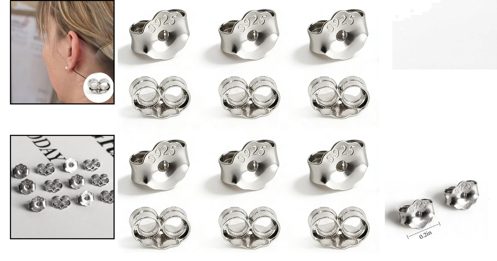 14K Gold Plated Earring Backs - 12 pcs Hypoallergenic for Sensitive Ears
