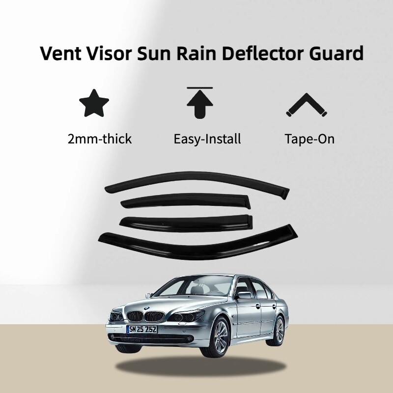Side Window Vent Visor Sun Rain Deflector Guard for BMW 5Series(e60) Sedan 07-12