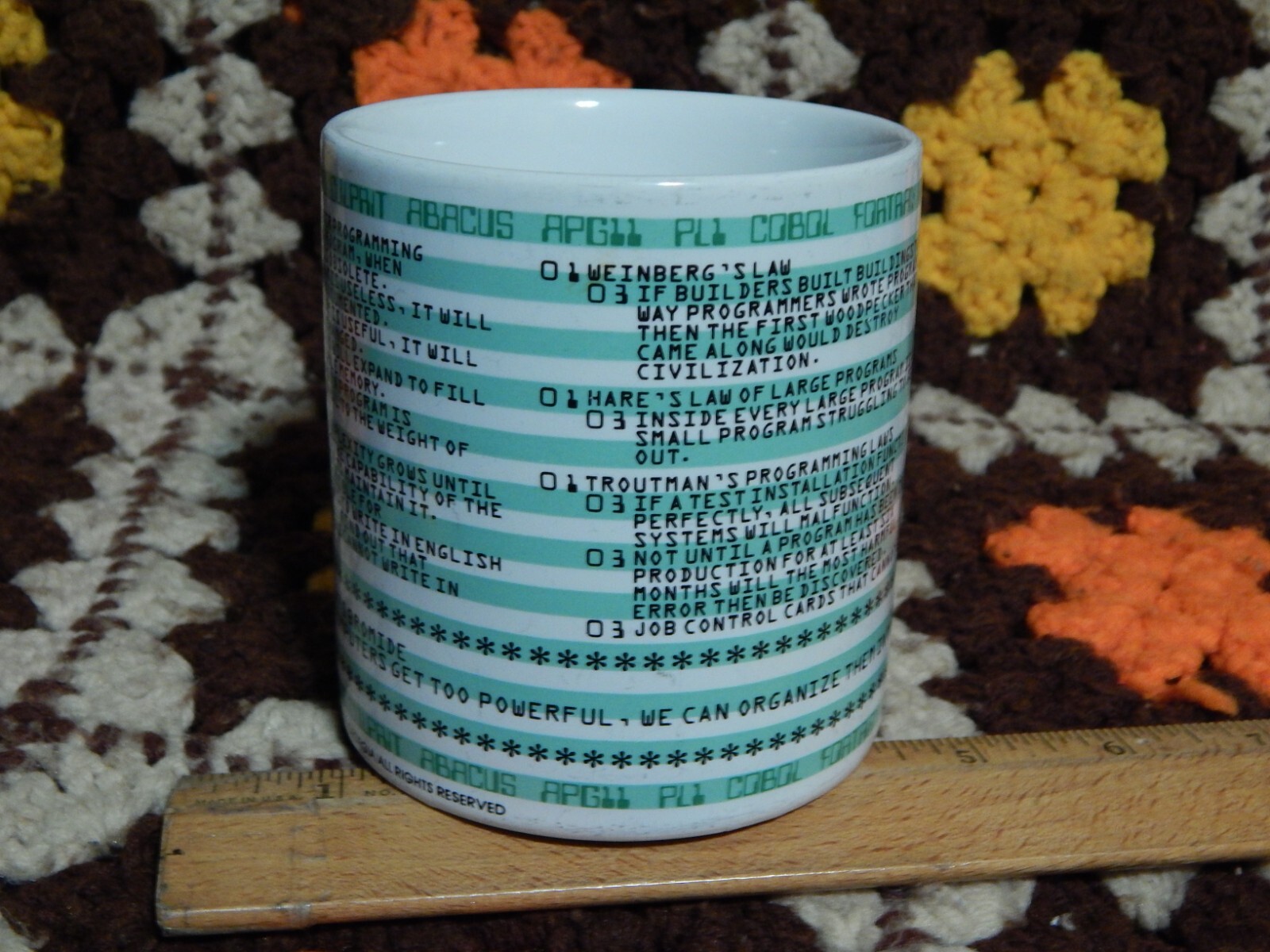 Kenneth Grooms ~ Computer Programming (1982) Ceramic MUG Coffee CUP Art 101