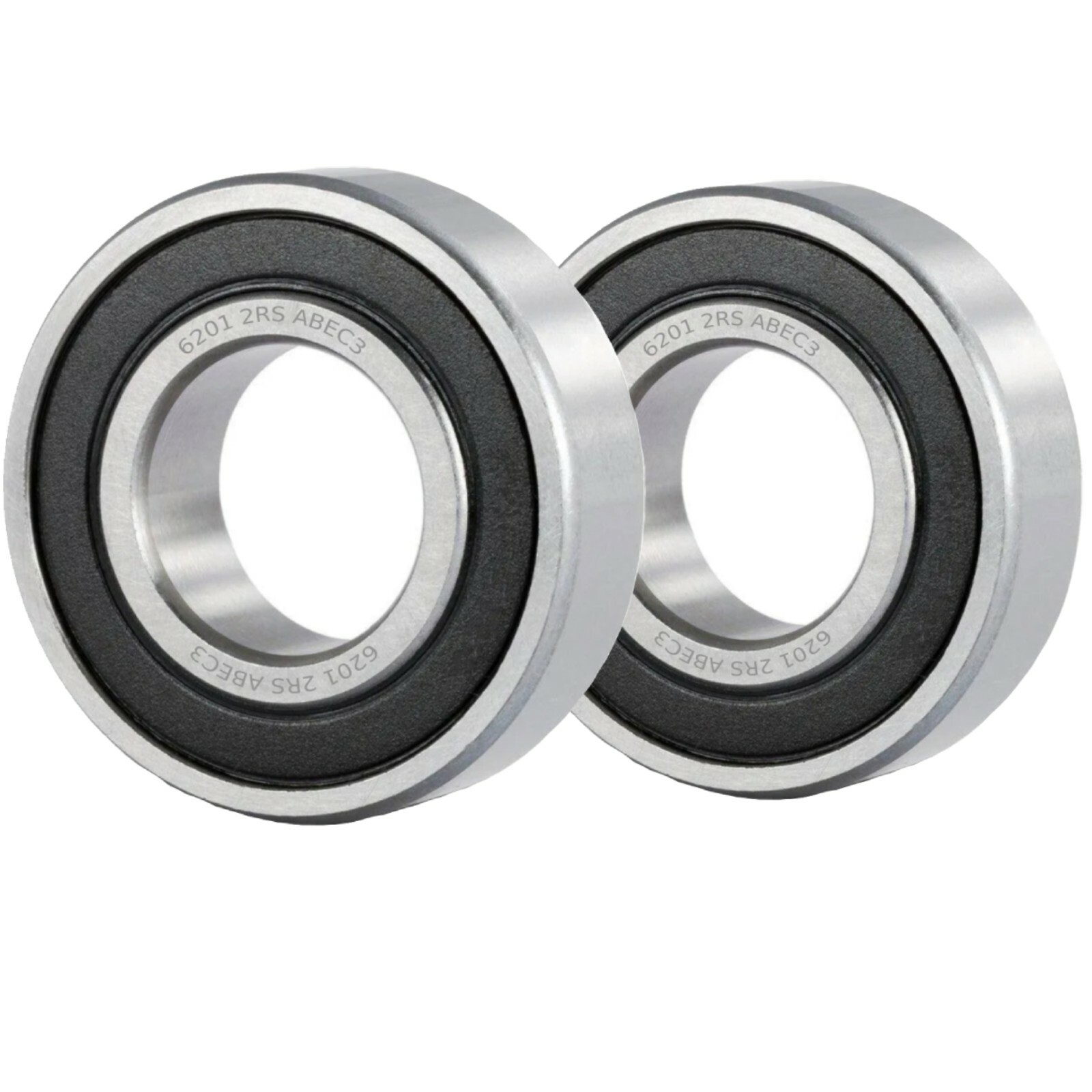 6201 2RS High Quality Ball Bearings Rubber Shields - 12 x 32 x 10 mm - 2 Pack