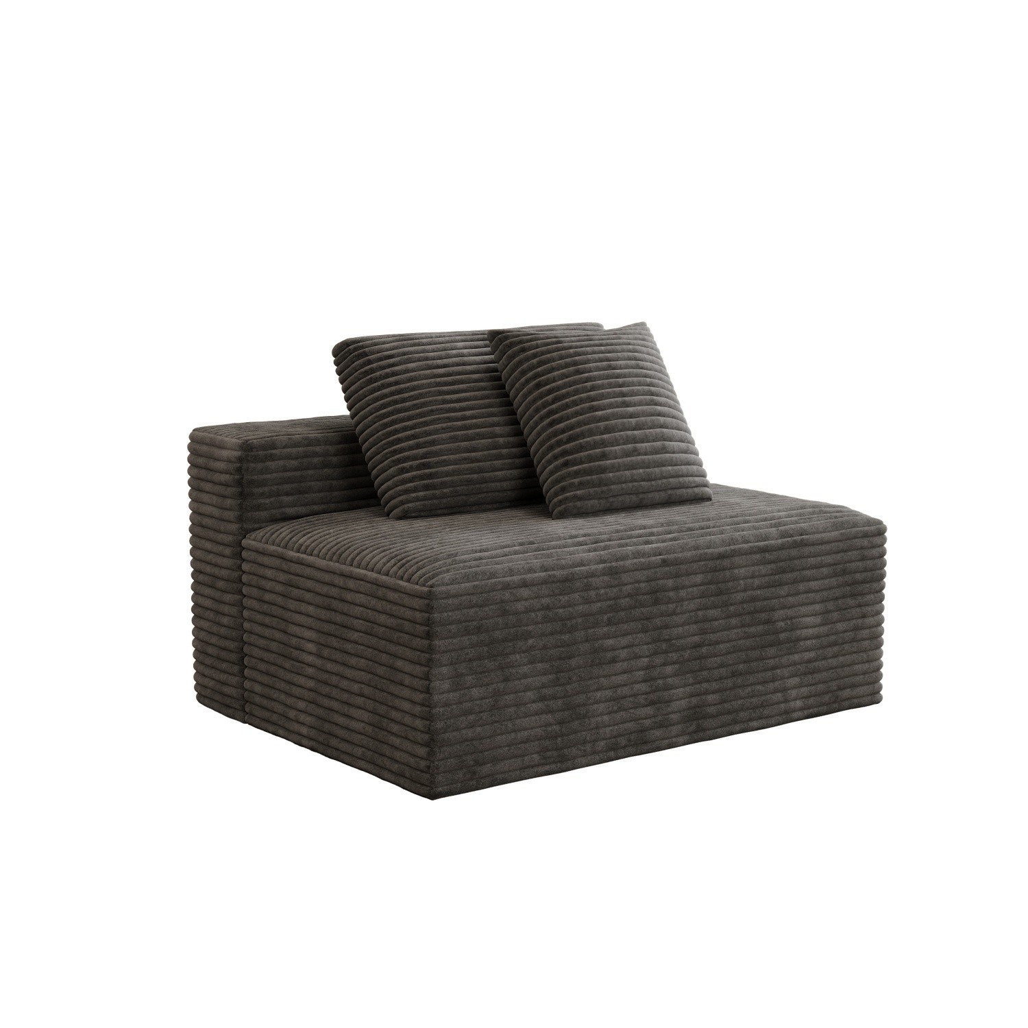 Small Space 2 Seater Corduroy Couch No Assembly High-Density Foam Floor Sofa