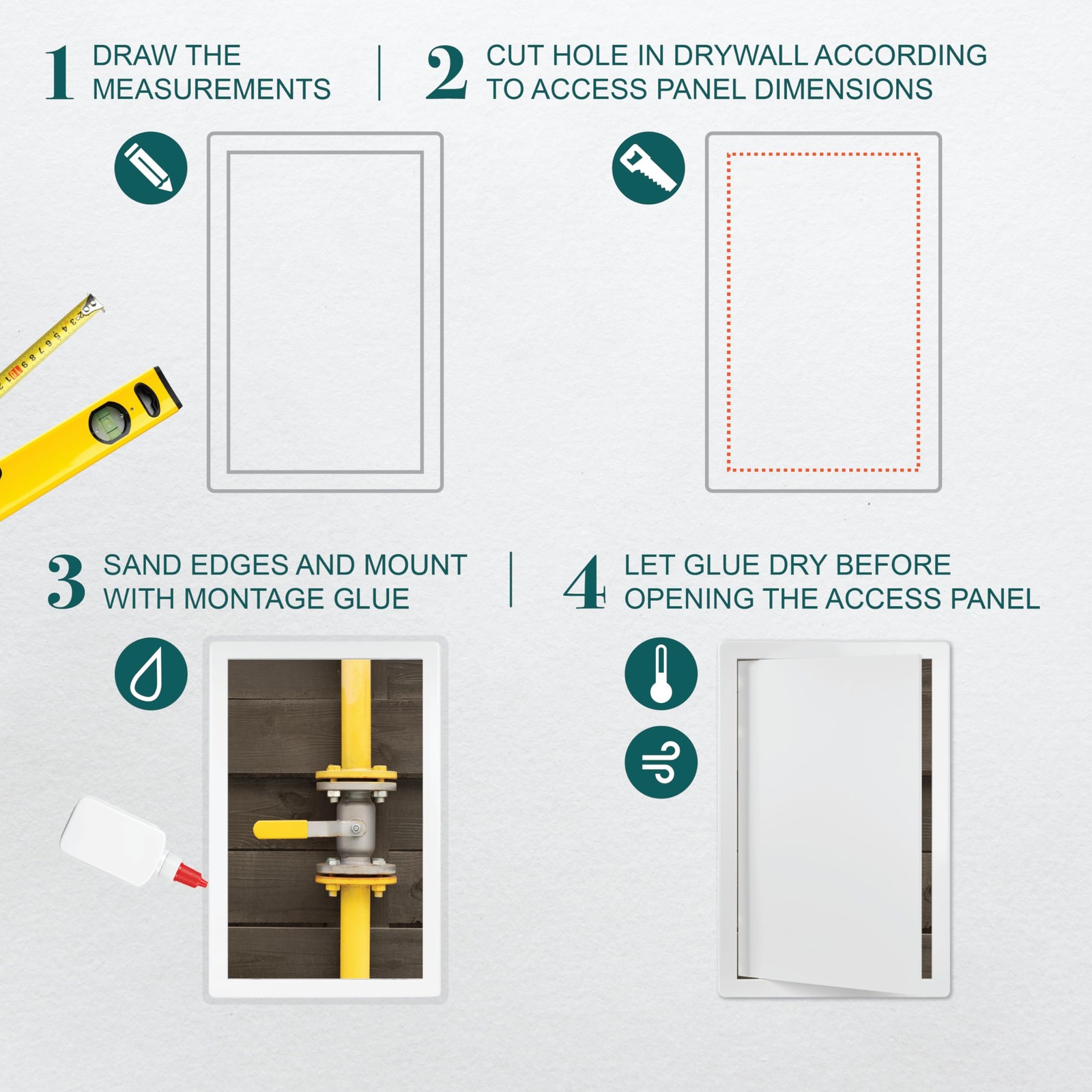 ECOPRO VENT 10 x 16 White Plastic Access Panel. Service Shaft Door Panel. Plu...