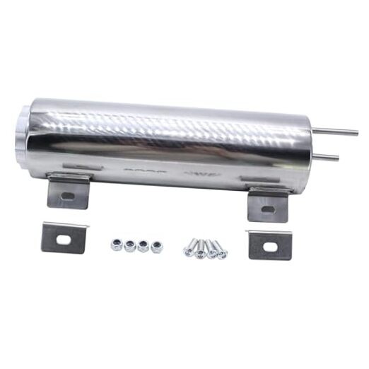 2" X 10" Inches Universal Radiator Coolant Over Flow Puke Tank Can Silver