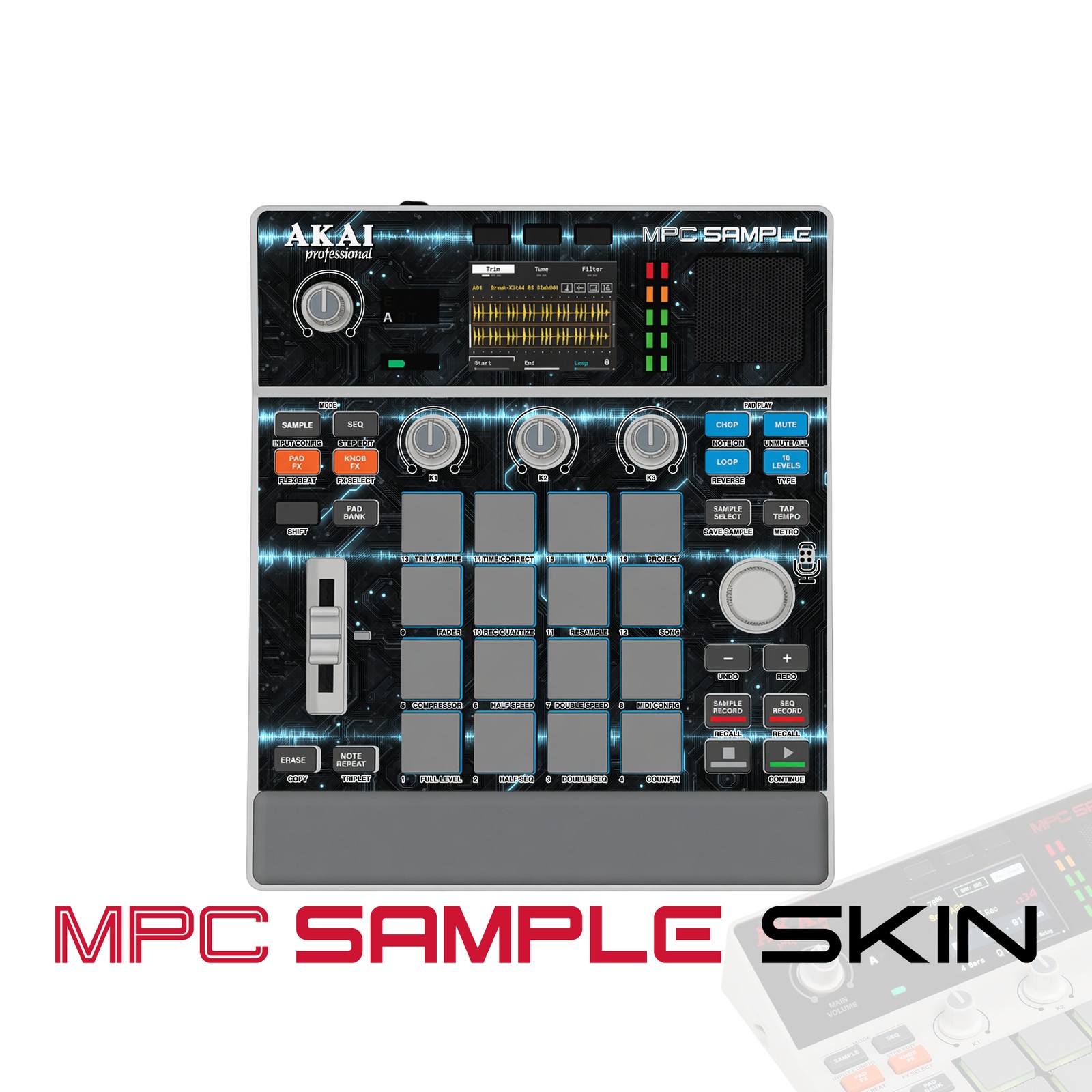 Akai MPC Sample Skin / Electric Blue
