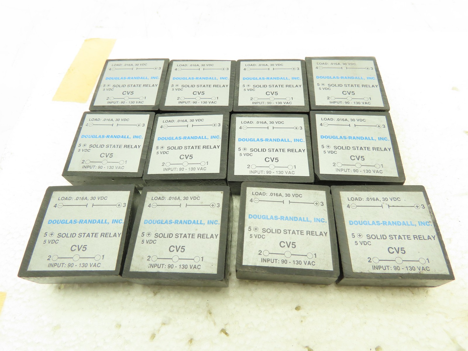 Douglas Randall CV5 Solid State Relay 5-Pin 5VDC 90-130 VAC  LOT OF 12