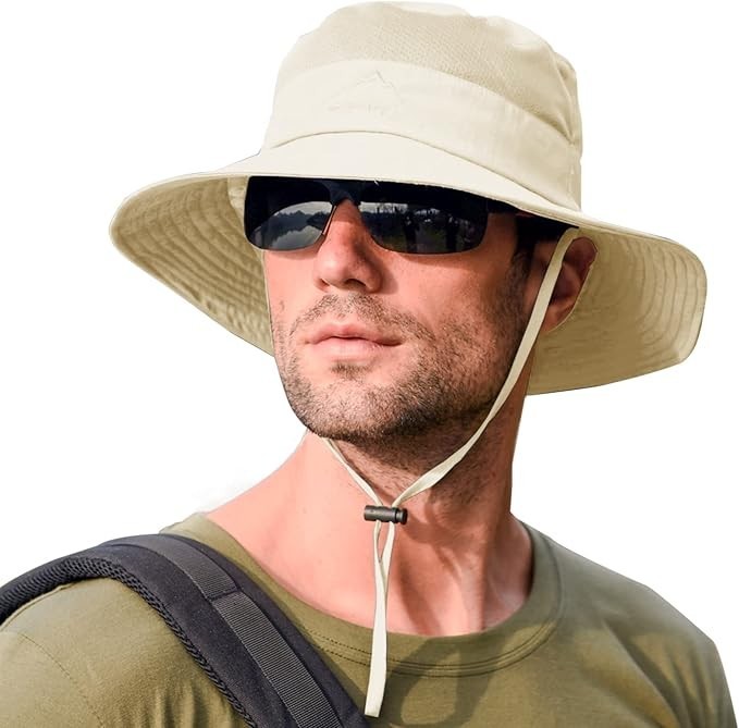 Sun Hat with Neck Flap Wide Brim Hiking Hat 50+UPF Men Women Fishing Safari SPF