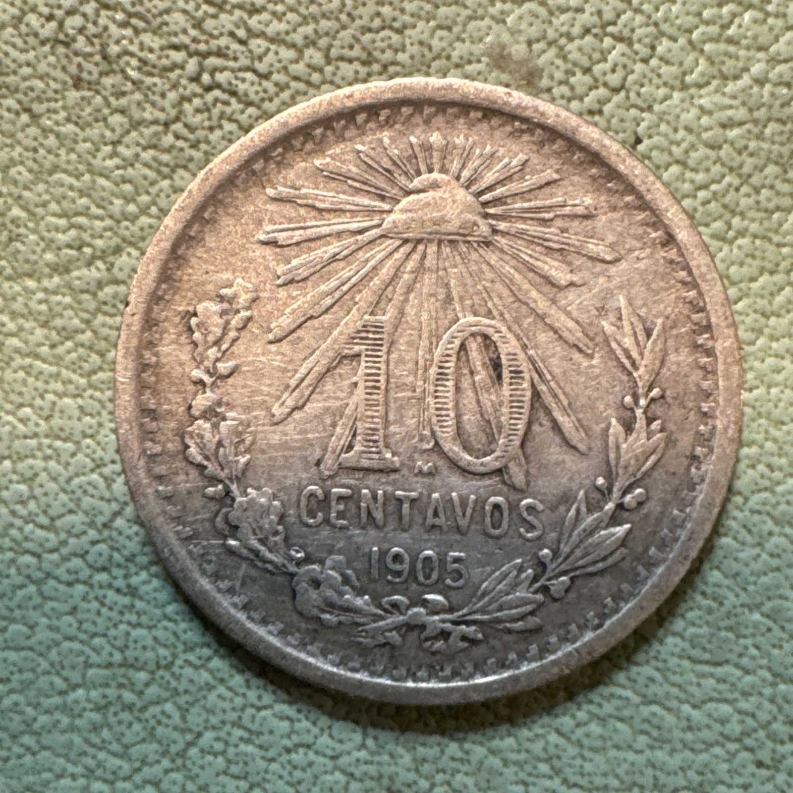 Mexico - 1905 Silver 10 Centavos Eagle Snake Reverse Nice