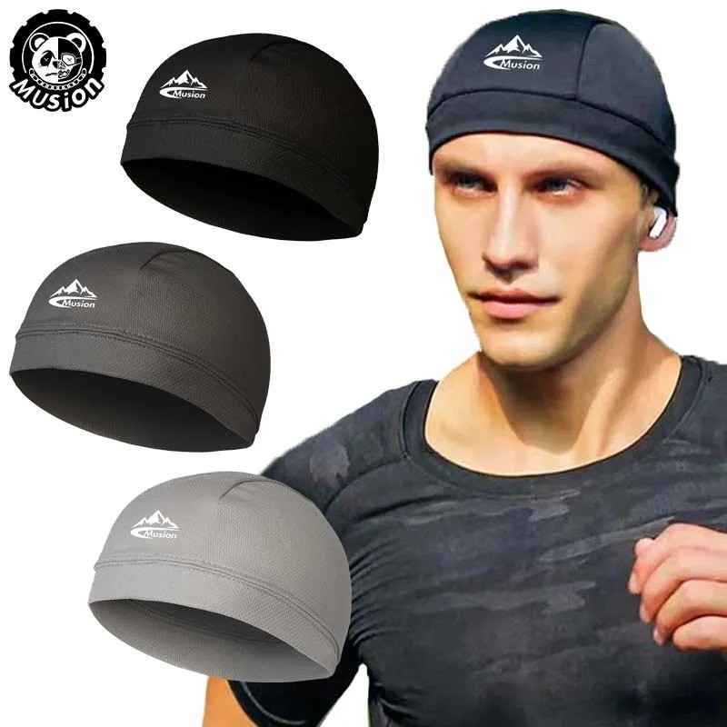 Cooling Moisture Sweat Wicking Dome Skull Cap Helmet Liner Bald Sport Beanie Hat