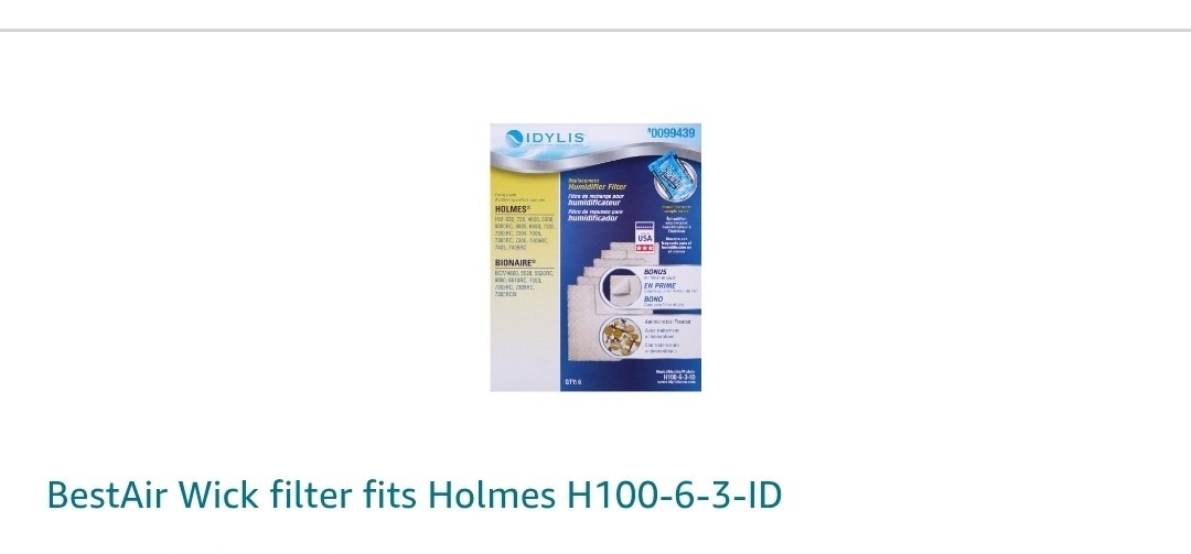 IDYLIS BestAir Wick Replacement Humidifier Filter #0099439 New 6 PACK