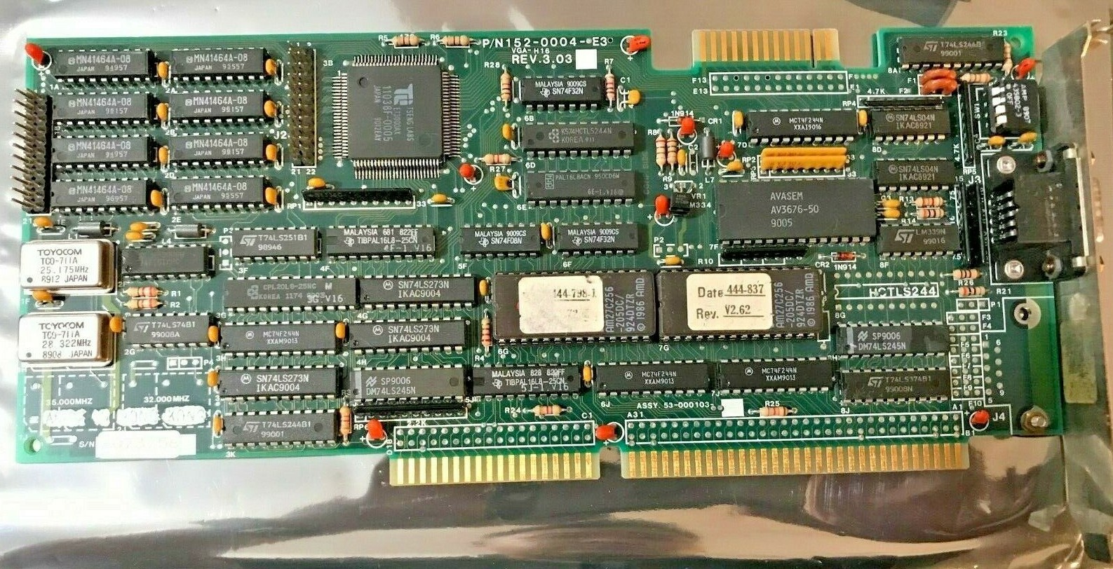 VINTAGE TSENG LABS ET3000AX 256K ISA VGA CARD VGA-H16 152-0004-E3 R 3.0X MXB95