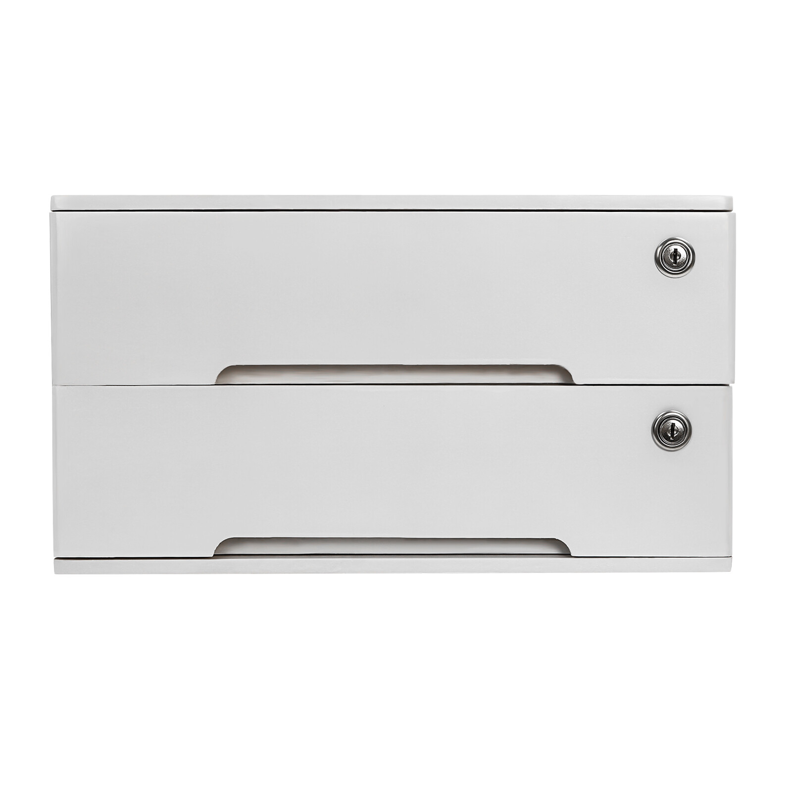 Compact Lockable 2-Drawer Wooden Desktop Storage Cabinet with Keys