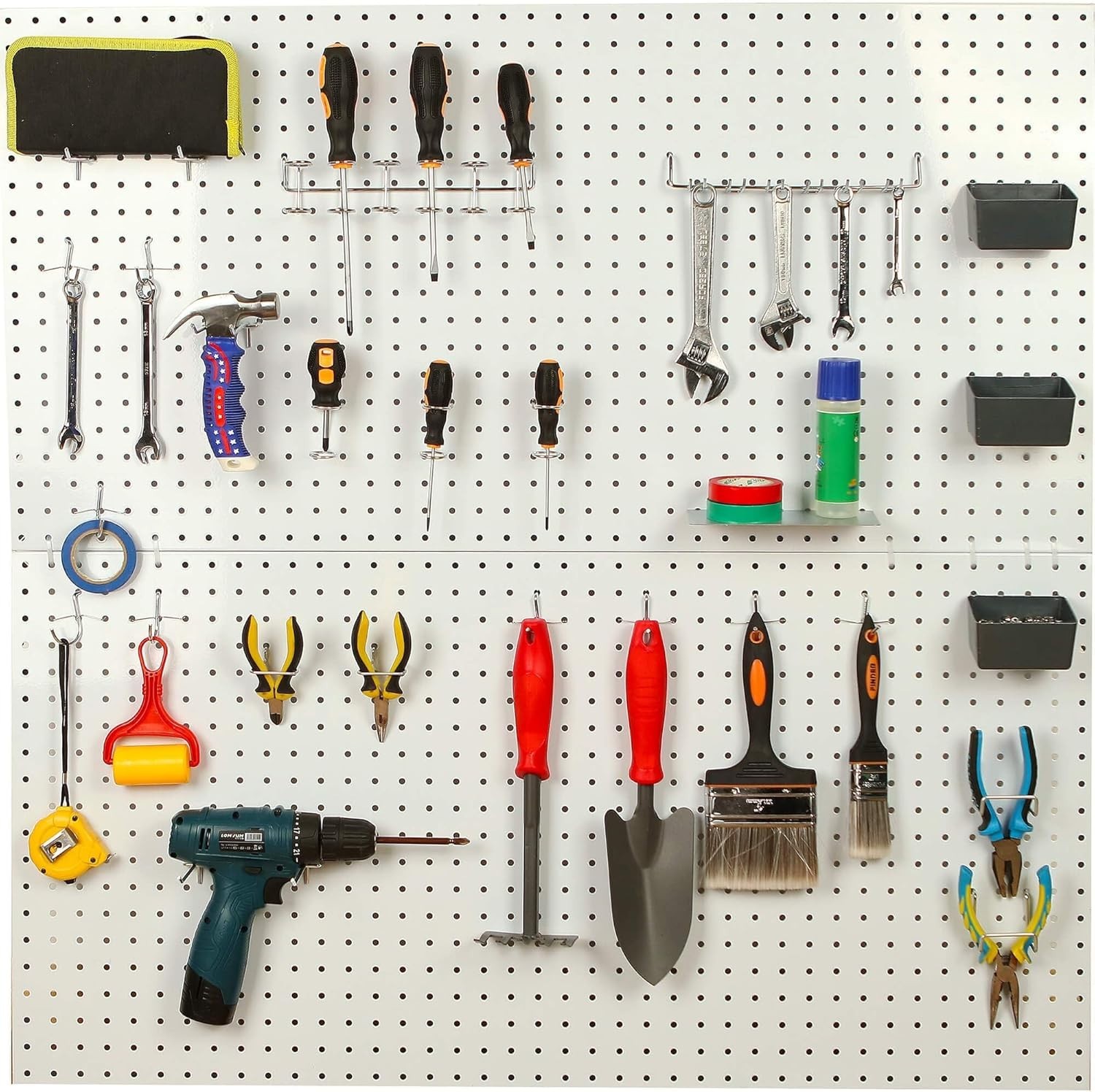 Efficient Tool Organization: 140-Piece Peg Hook Set with Bins and Hooks