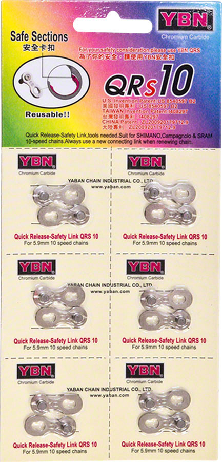 YBN 10 Speed Reusable Quick Links QRs10 Pack of 6