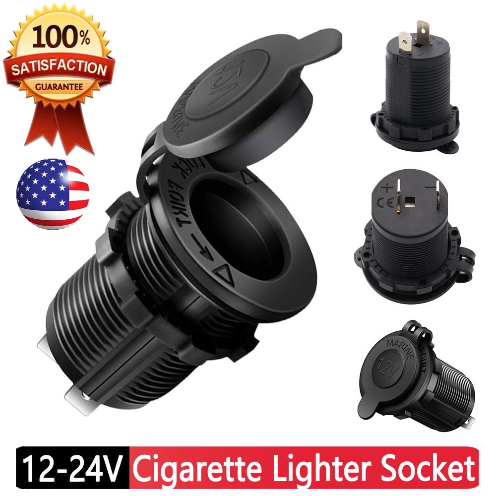 12V Waterproof Car Motorcycle Boat Cigarette Lighter Socket Power Plug Outlet US