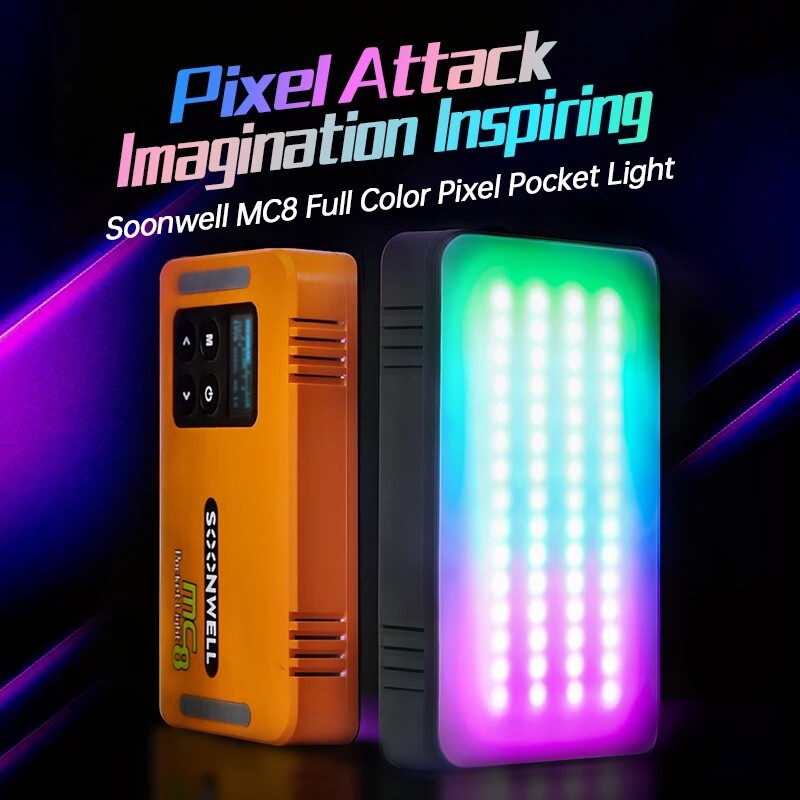 Soonwell MC8 RGB LED Video Light Handheld Pocket Fill Light Photography Lighting