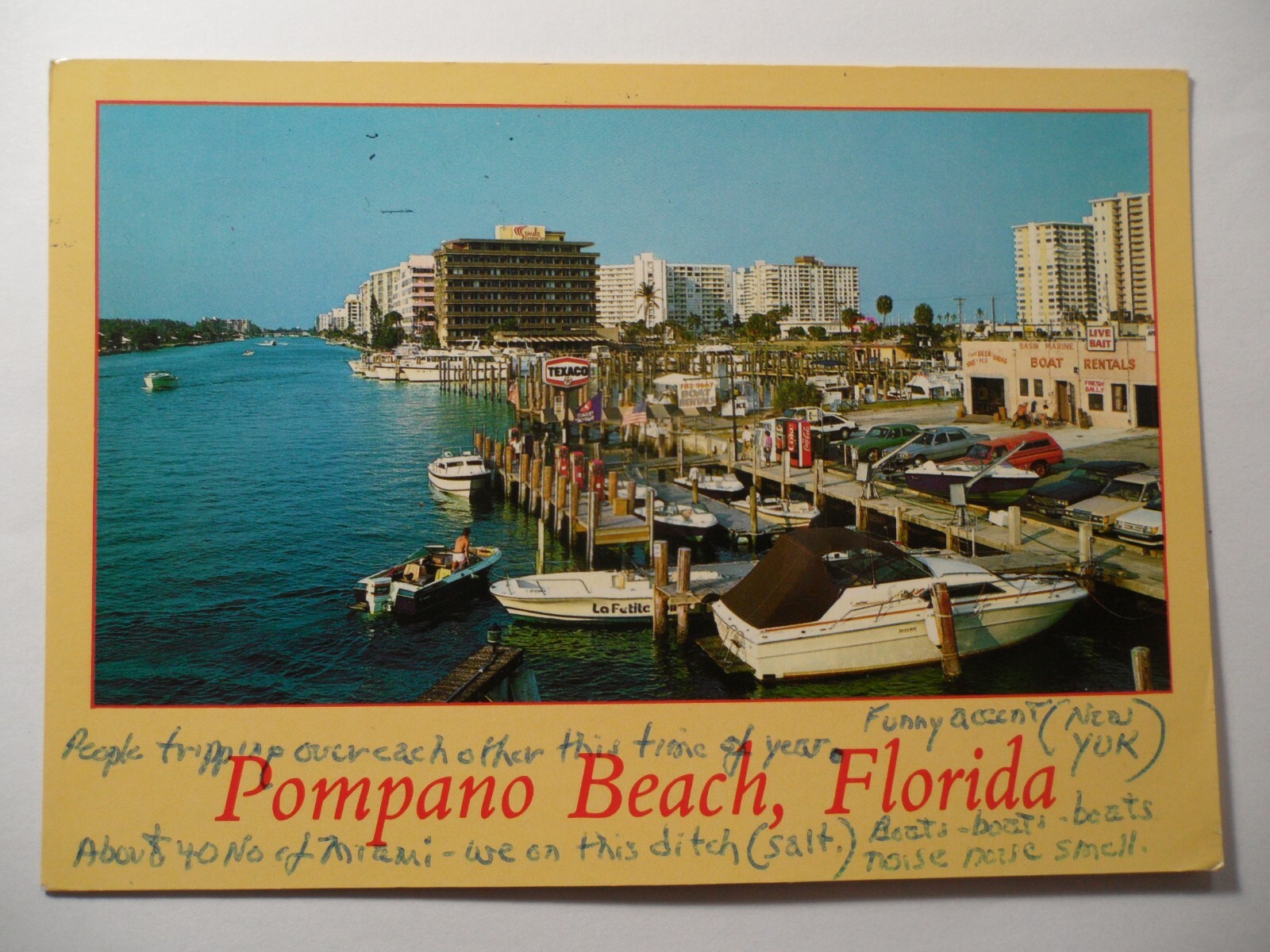 STAMPMART : USA POMPANO BEACH FLORIDA USED POSTCARD