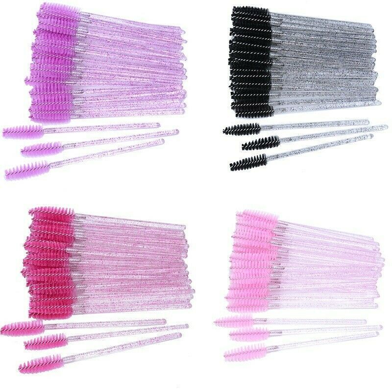 100pcs Disposable Mascara Wands Eyelash Brushes Brow Lash Extension Spoolies