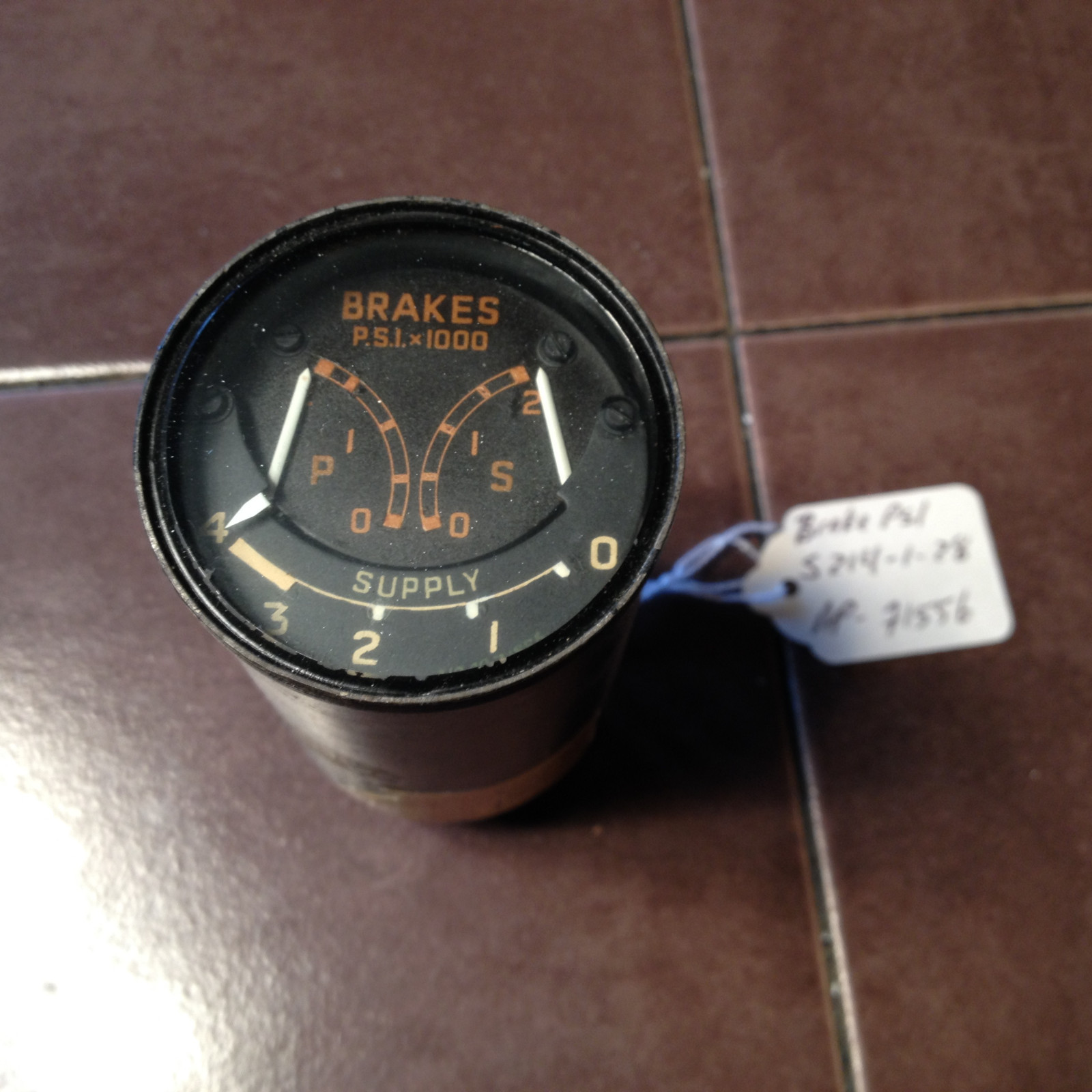 Brake Pressure Indicator,  S214-1-28,  sn ap71556