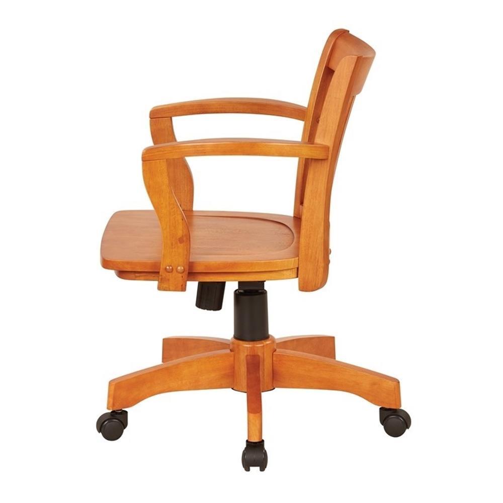Bowery Hill Traditional Wood Bankers Office Chair in Fruit Brown