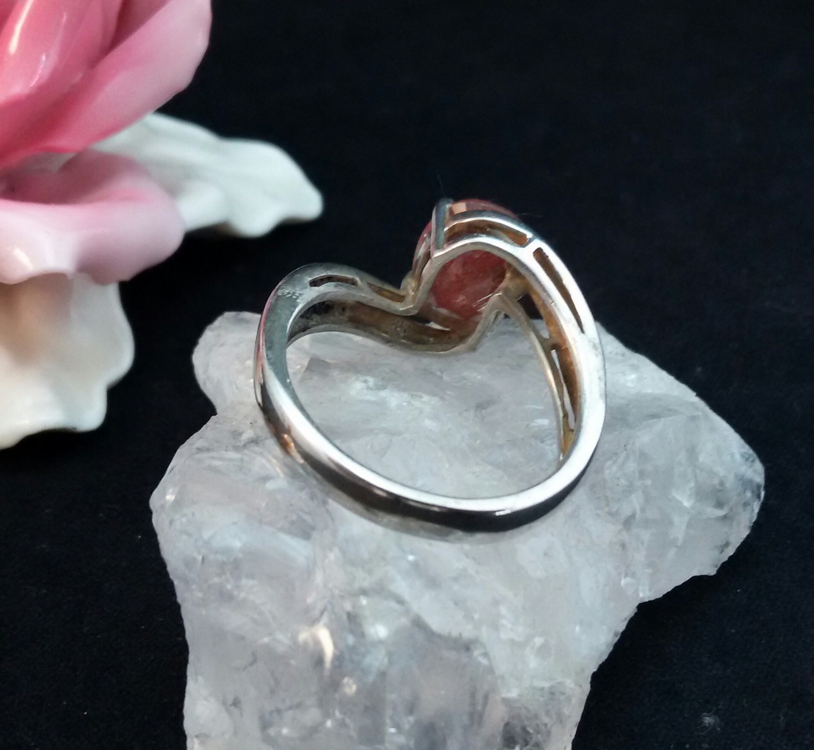 Gemstone ring ring silver 925 with pearl, cubic zirconia size 55 (17.5 mm Ø)