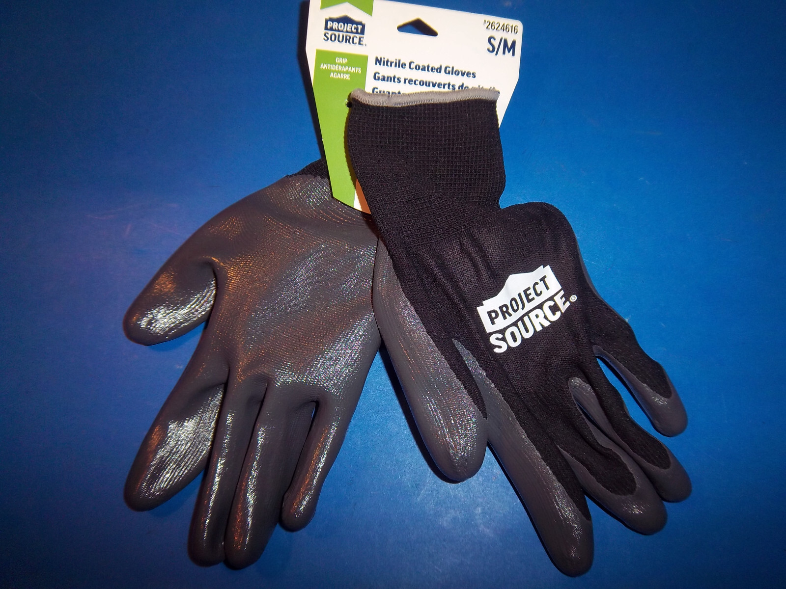 NEW Project Source Nitrile coated gloves S/M 1 PAIR