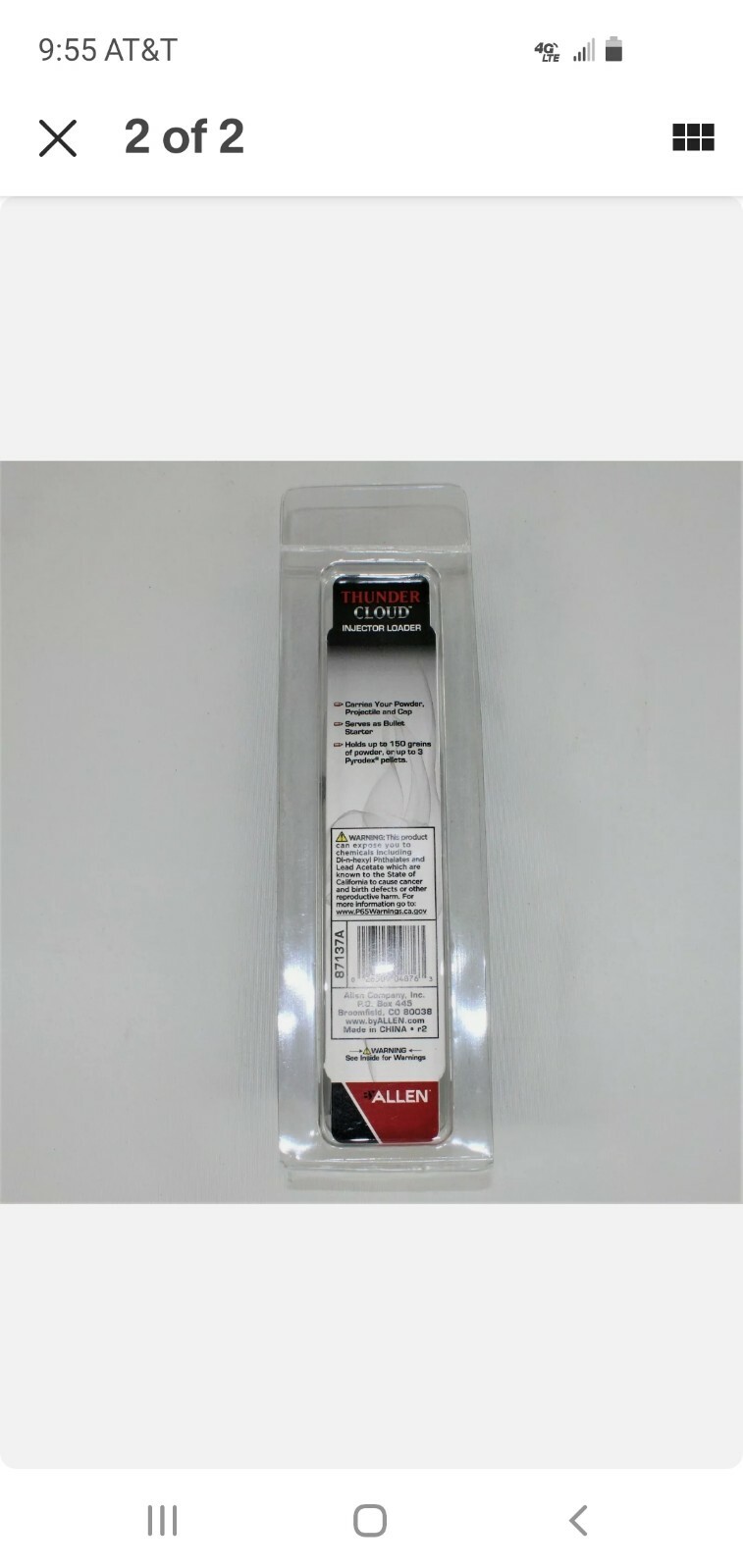 Allen Thunder Cloud Injector Loader (87137A)